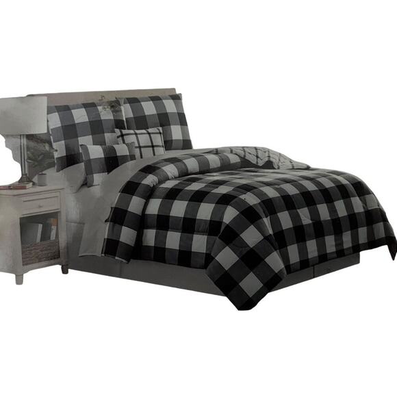 Modern. Southern. Home Buffalo Check Comforter Set King Size - Picture 2 of 4
